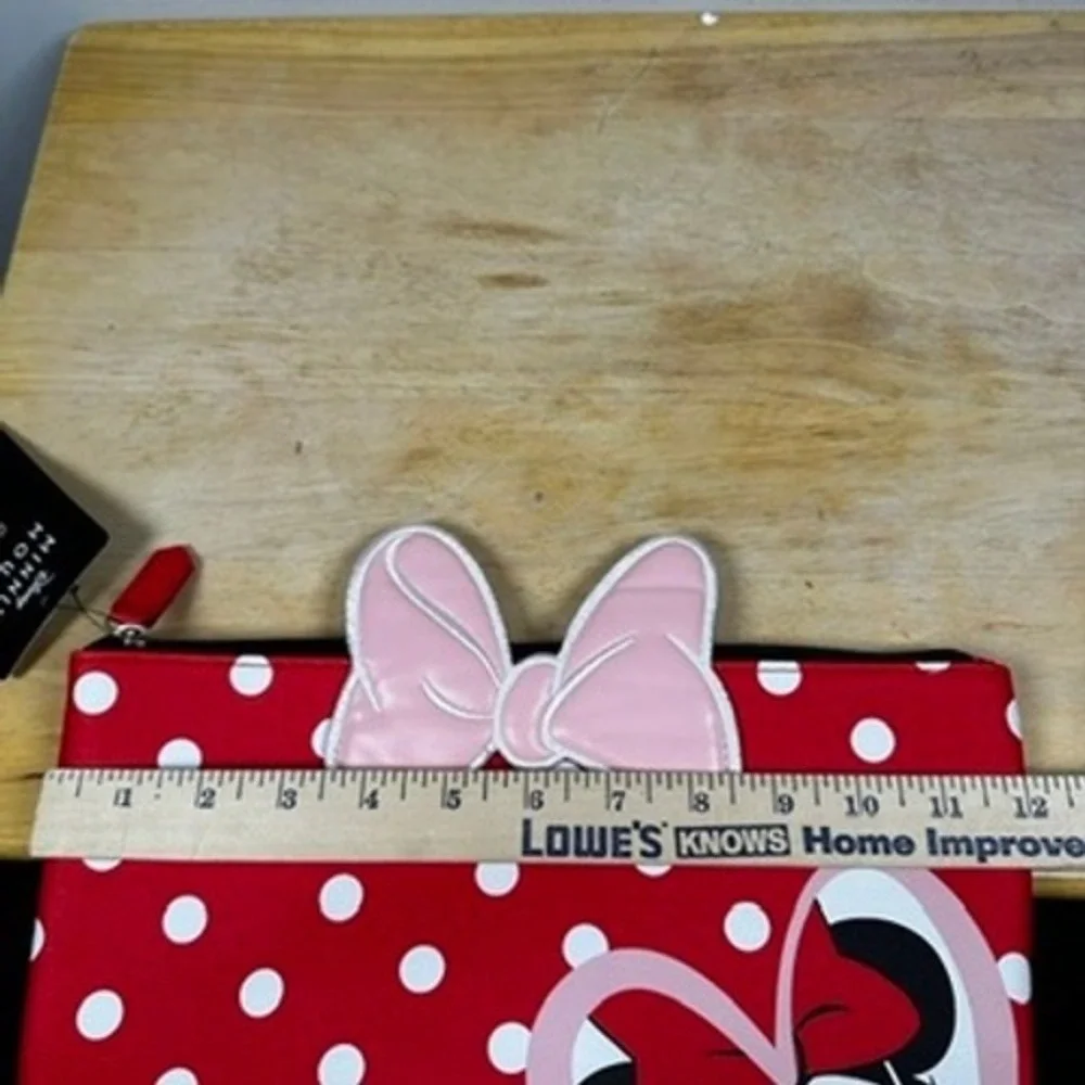 Ful Concept One Disney Minnie Mouse Cosmetic‎ Bag Red Polka Dot Heart Bow Travel